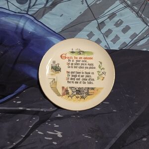 Decorative Plate with Colorful Text